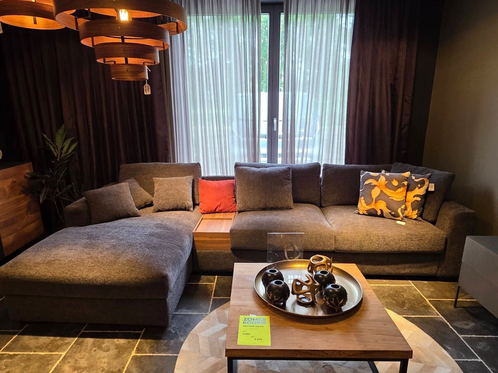 Zetel met longchair, Huis en Inrichting, Zetels | Zetels en Chaises Longues, Ophalen
