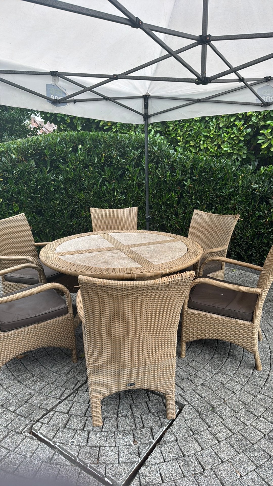 Gratis tuinset, Tuin en Terras, Ophalen, Gebruikt, 6 zitplaatsen, Tuinset