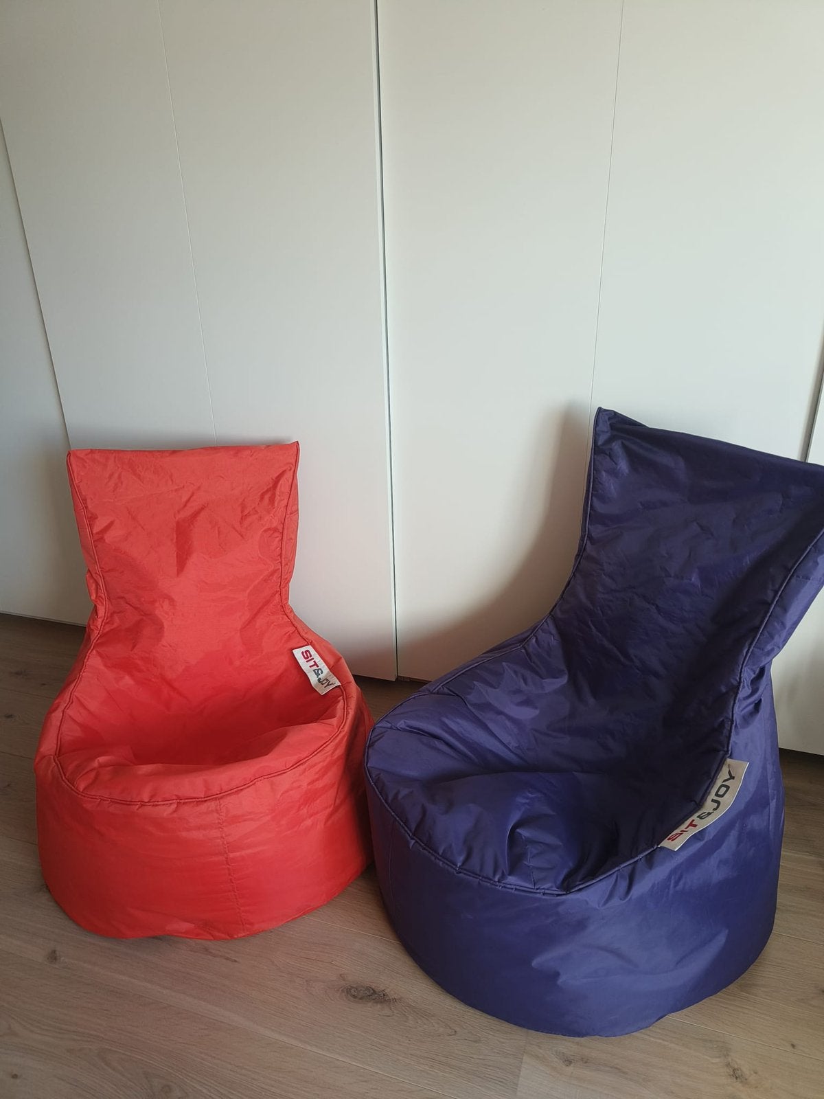 Koppel zitzakken "Sit & Joy", Ophalen, Zo goed als nieuw, Oranje