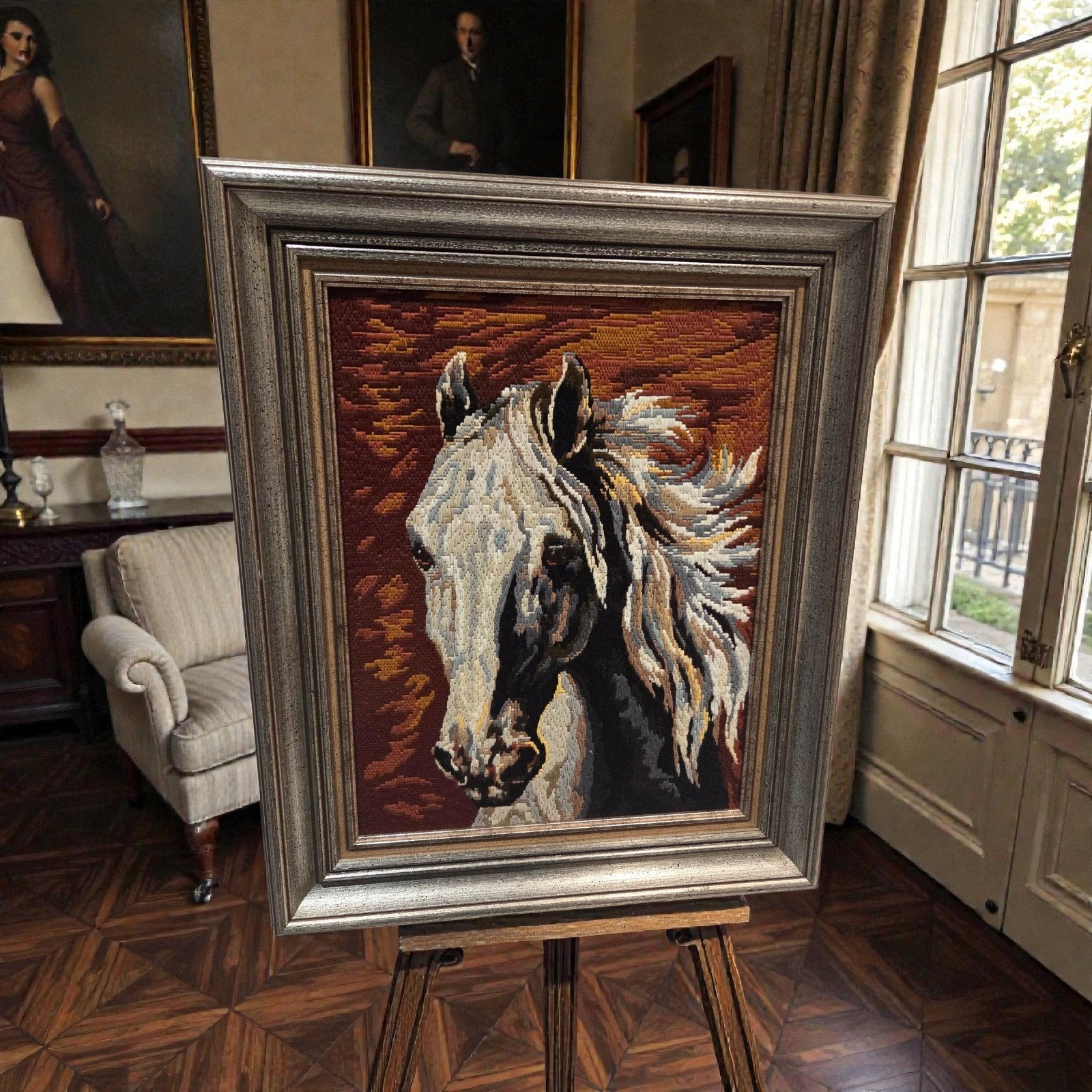 Klassieke gobelin “Paardenhoofd” – Collection de Paris Margo, Antiek en Kunst, Ophalen of Verzenden, Klassiek, Wanddecoratie
