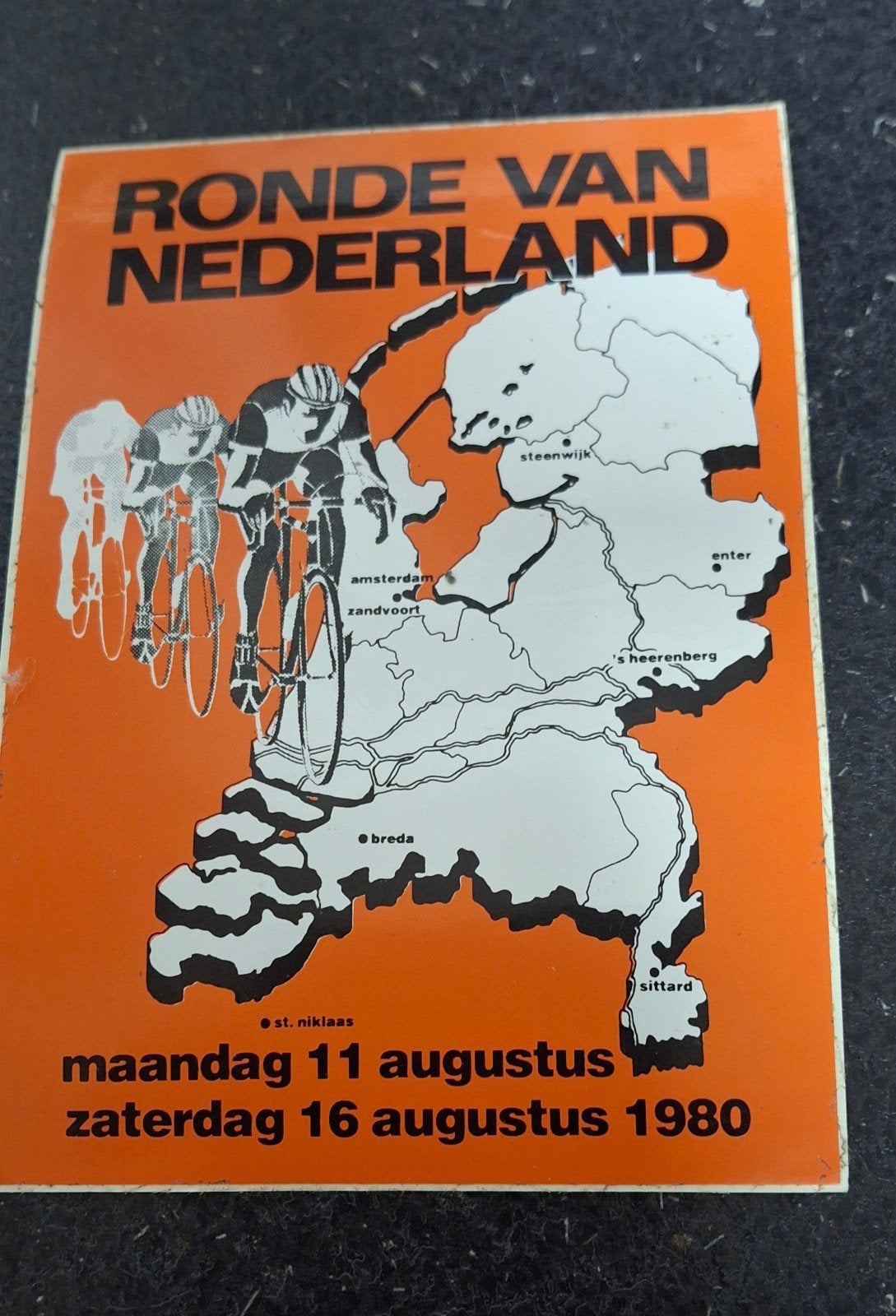 Autocollant cycliste vintage Tour des Pays-Bas 1980, Enlèvement ou Envoi, Comme neuf, Sport