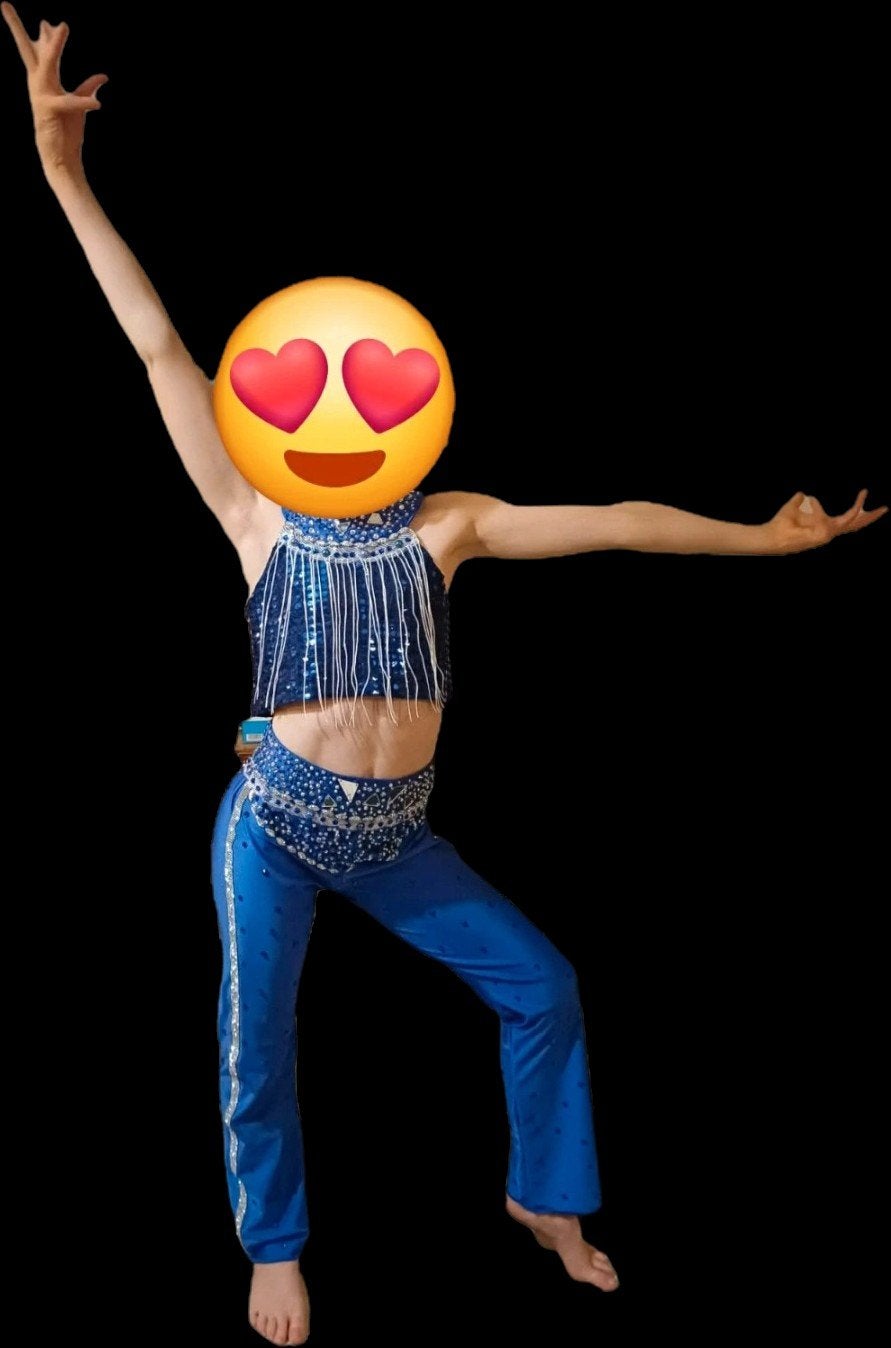 Costume de danse disco 128 134, Enlèvement ou Envoi, Comme neuf, Fille, Autres types