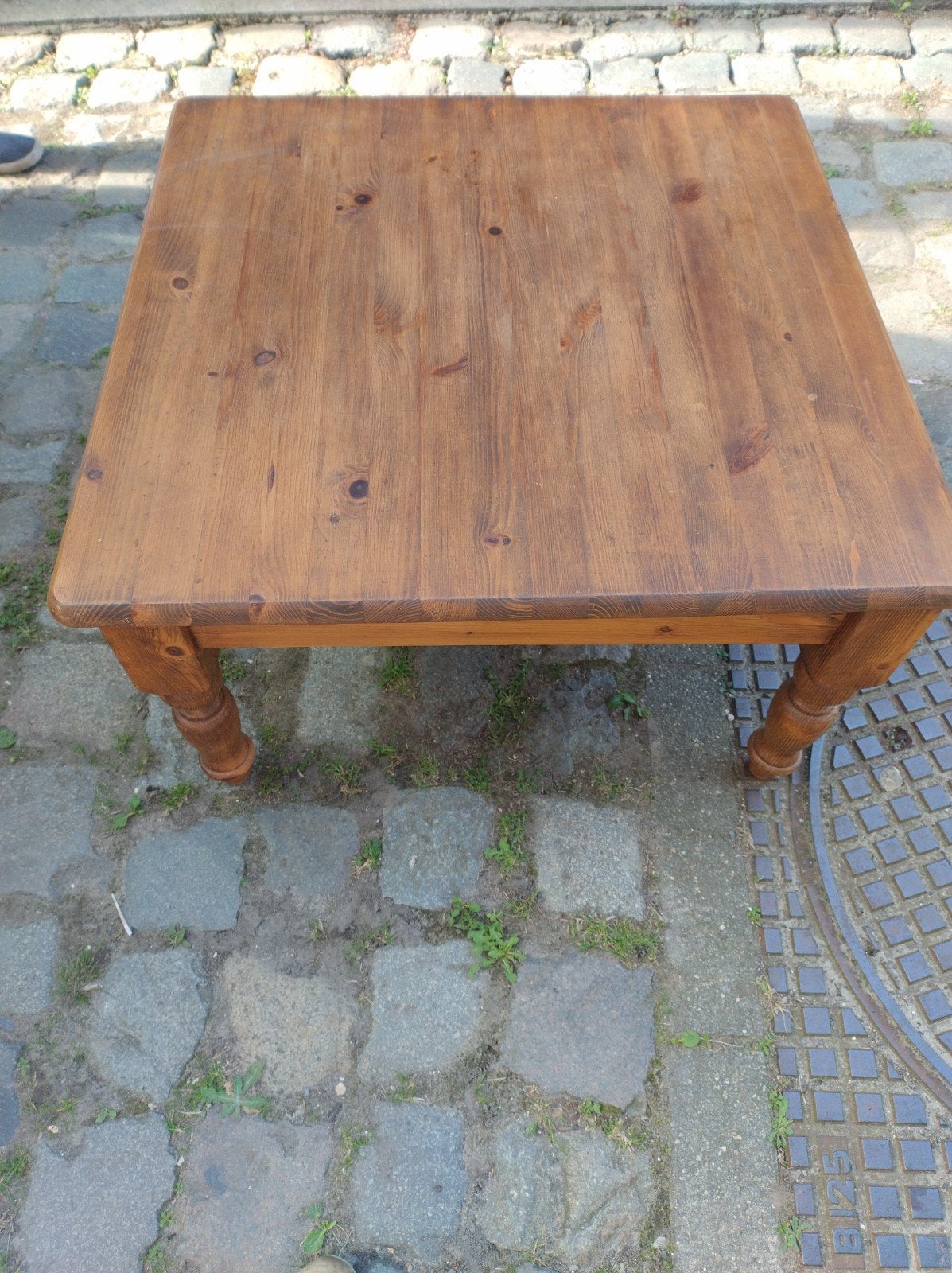 salontafel, vierkant, grenenhout, Antiek en Kunst, Ophalen