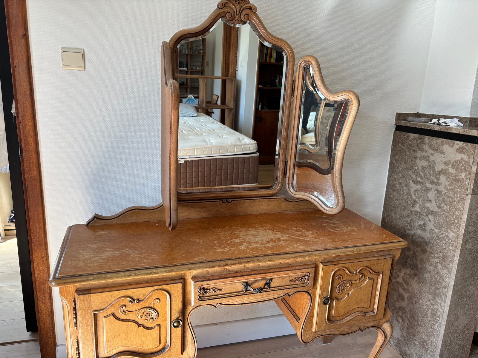 Antieke make-up tafel of kaptafel gratis, Enlèvement, Utilisé
