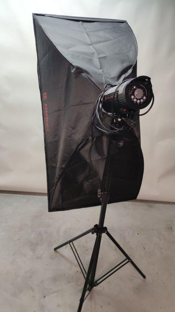 Jinbei 500W Studioflits + Grote Softbox + Statief, Audio, Tv en Foto, Ophalen of Verzenden, Zo goed als nieuw, Lamp of Flitsset