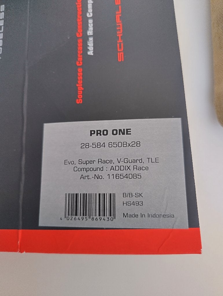 Band Schwalbe Pro One 28-584 TLE, Vélos & Vélomoteurs, Vélos Pièces, Neuf, Caoutchouc, Enlèvement, Racefiets