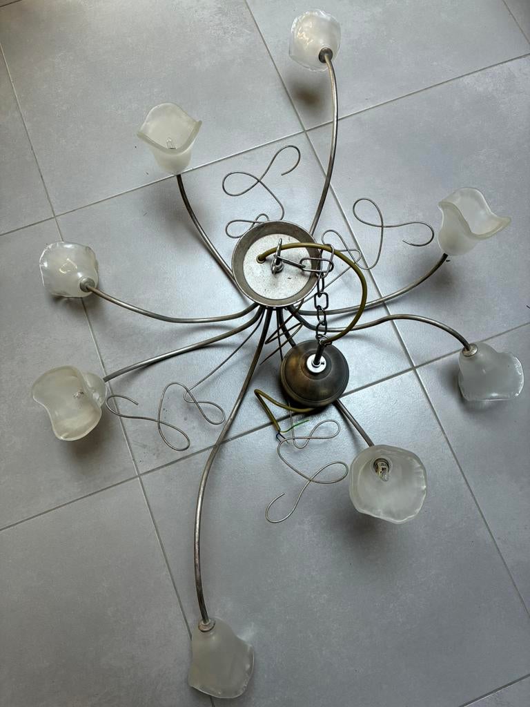 Kroonluchters met bijpassende muurlampen, Enlèvement, Utilisé, Verre