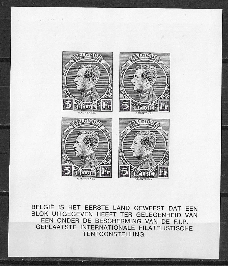 België OPC Koning Albert I Herinneringsvelletje **, Postzegels en Munten, Ophalen of Verzenden, Postfris, Staatshoofden