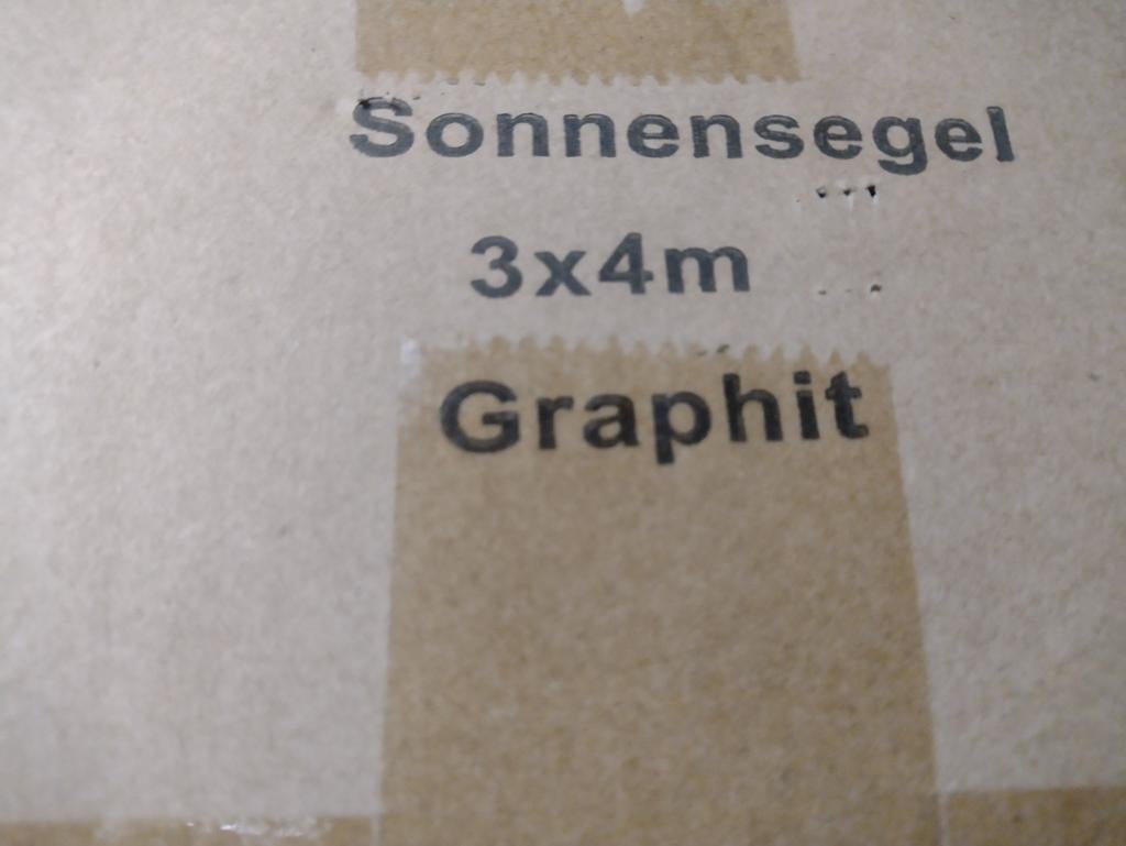 Schaduwzeil topkwaliteit 3m op 4m met bevestigingsmateriaal, Enlèvement
