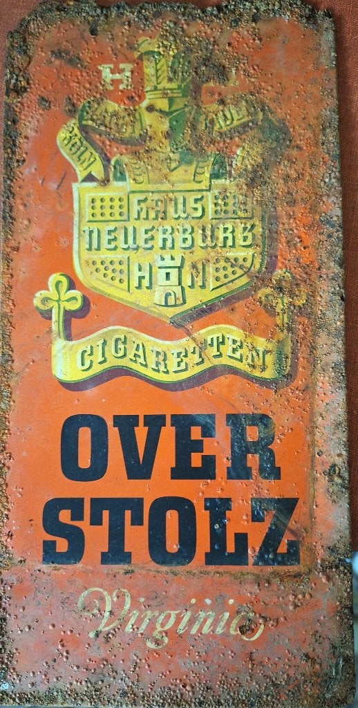 ancienne reclame publicitaire cigarettes « OVERSTOLZ » 1915, Collections, Marques & Objets publicitaires, Enlèvement ou Envoi