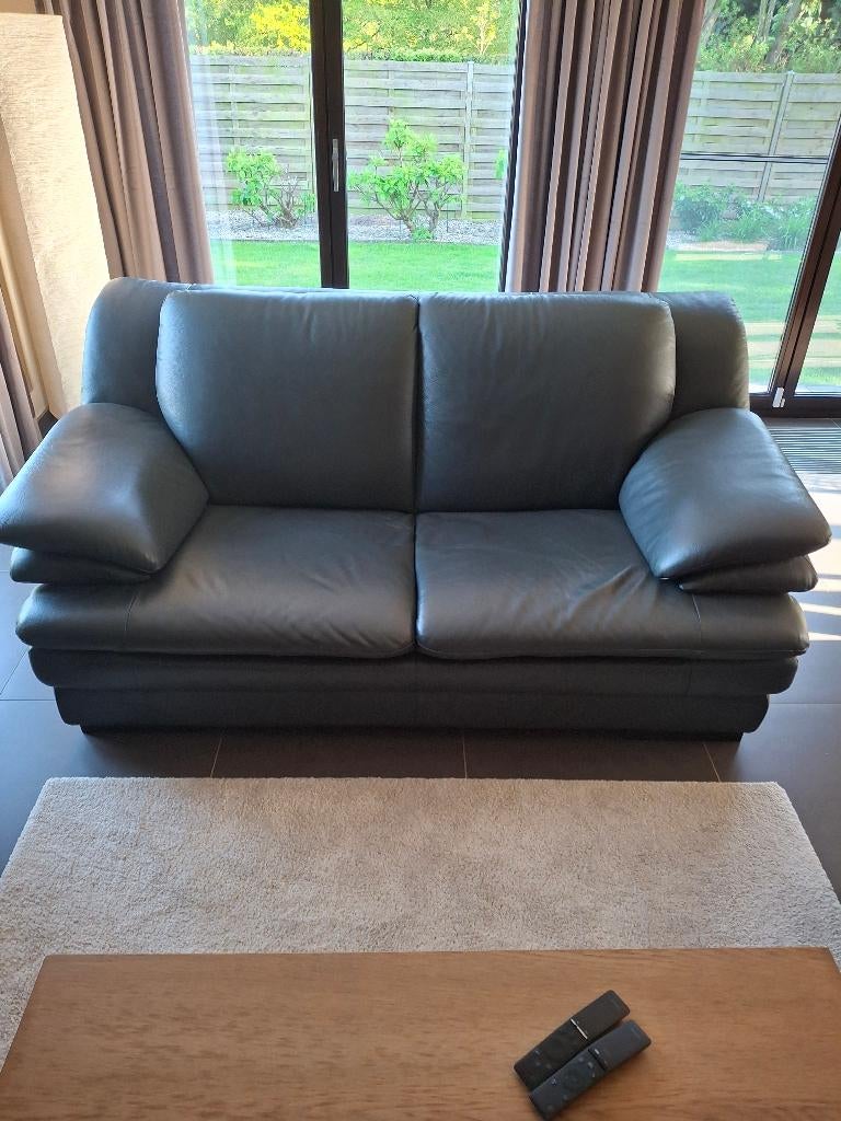 Lederen zetels te koop, Huis en Inrichting, Zetels | Zetels, Ophalen, Gebruikt, Tweepersoons, Leer