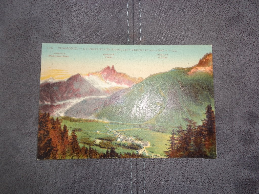 1 oude ansichtkaart in kleur uit Chamonix, Ophalen