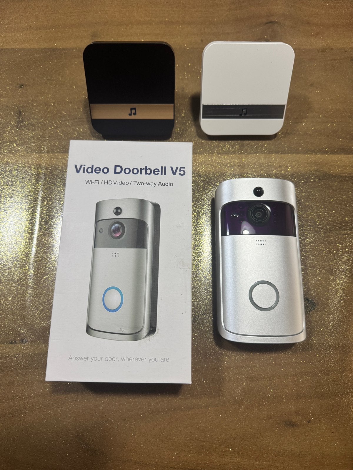 Sonnette vidéo connectée sans fil V5 (Wi-Fi / HD), Enlèvement ou Envoi, Comme neuf, Sans fil