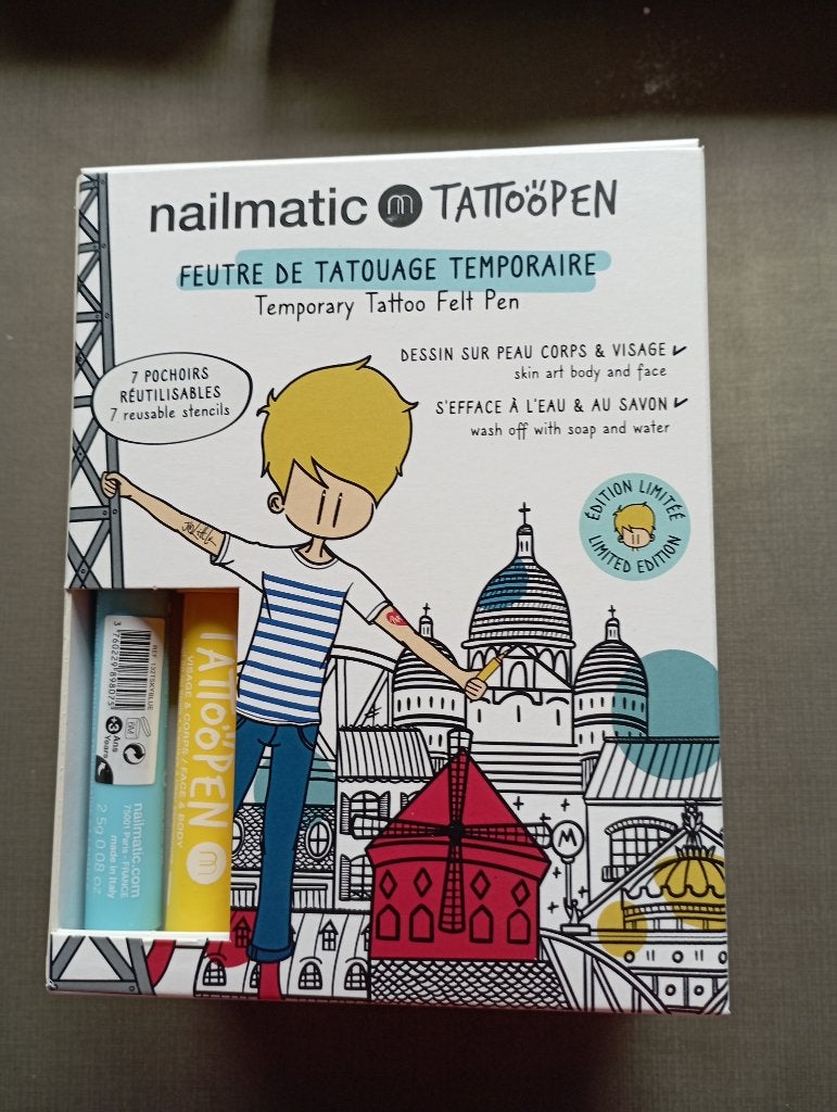 NAILMATIC tattoopen blauw en geel met malletjes NIEUW, Ophalen of Verzenden, Nieuw, Knutselen