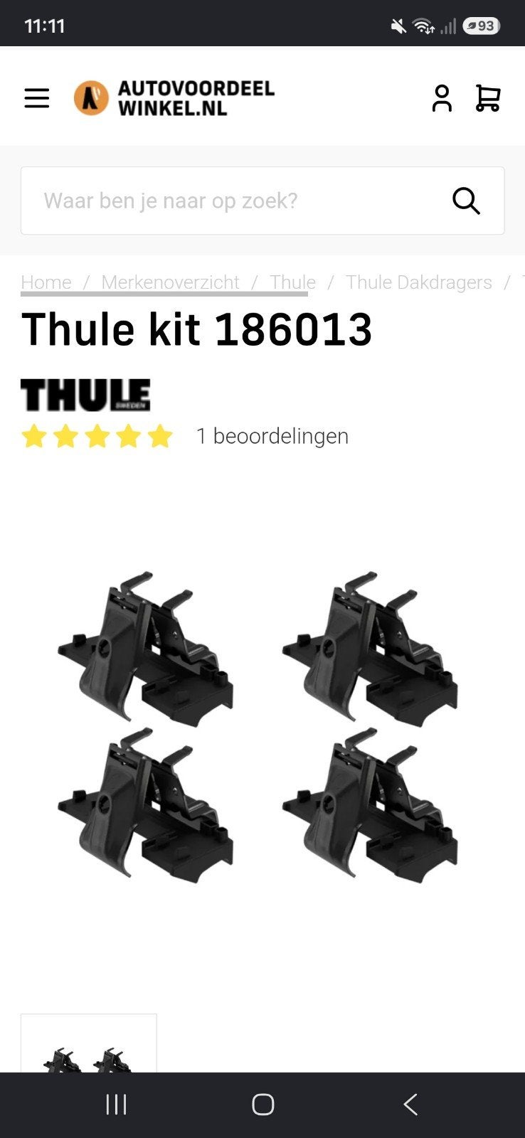 Thule kit 186013, Enlèvement