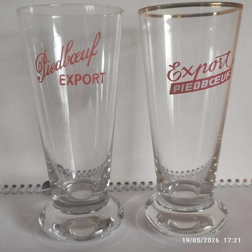 2 verres PIEDBOEUF EXPORT ., Collections, Marques de bière, Enlèvement, Utilisé, Verre ou Verres, Autres marques