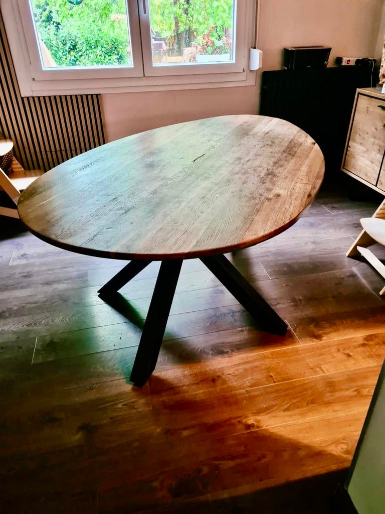Table salle a manger, Maison & Meubles, Tables | Tables à manger, Enlèvement, Comme neuf, Métal