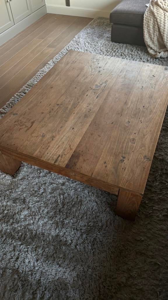 Houten rechthoekige salontafel, Ophalen, Zo goed als nieuw