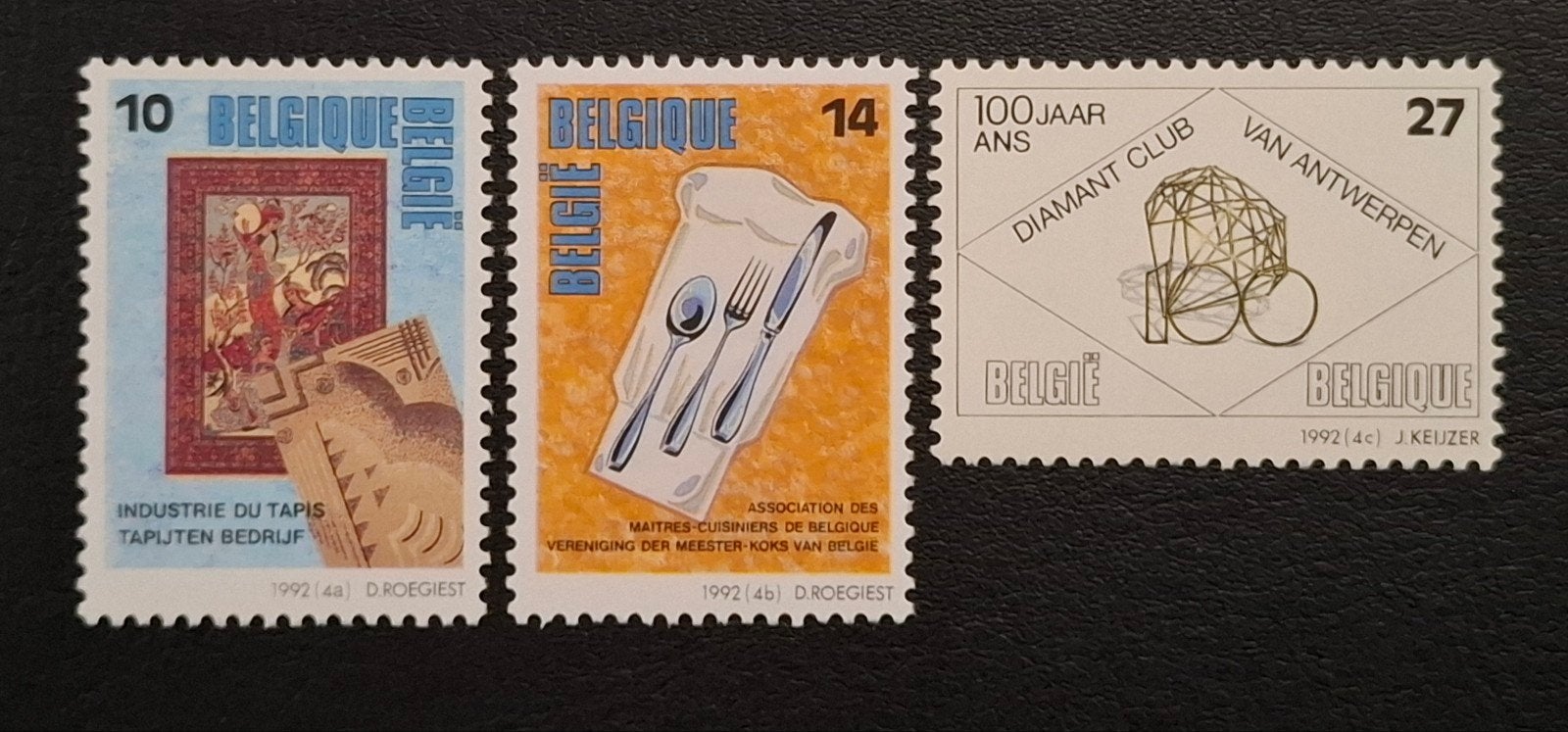 Belgique : COB 2445/47 ** Professions 1992., Sans timbre, Neuf, Enlèvement ou Envoi, Non oblitéré