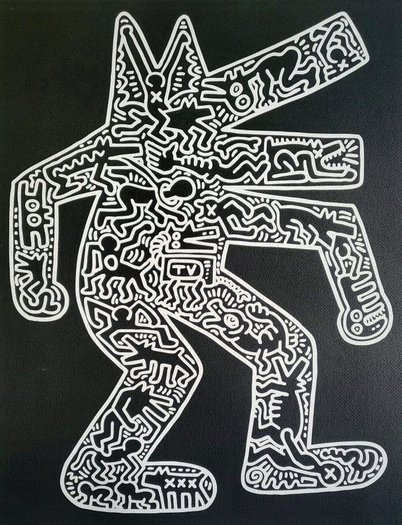 Keith Haring - Dog - Zeefdruk Foundation, Verzenden, Zeefdruk
