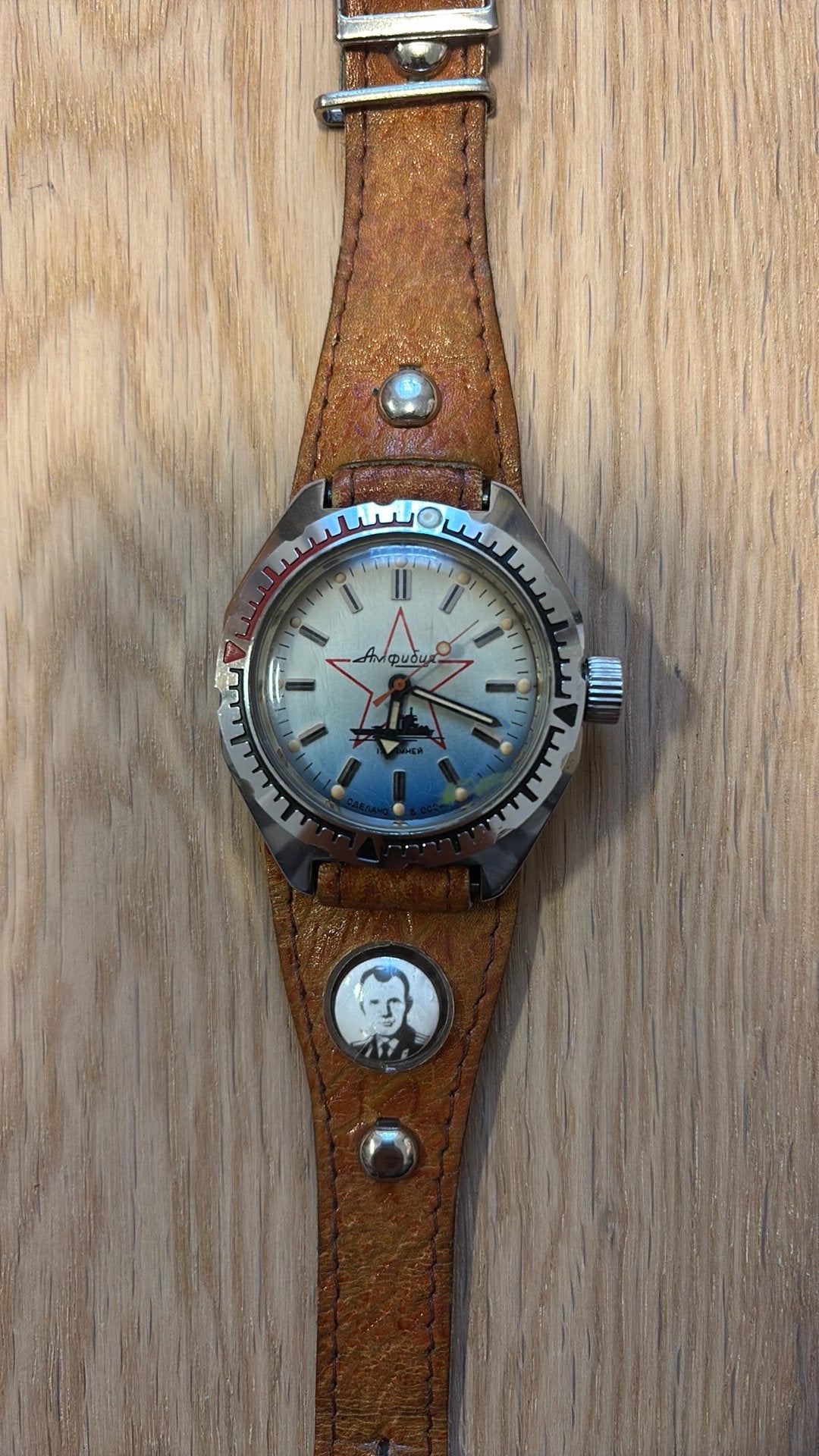 Vostok amfibie710, Overige merken, Leer, Staal, Polshorloge