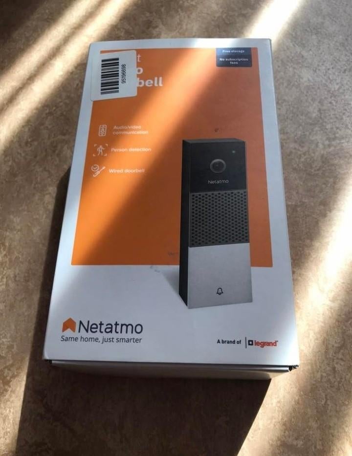 Sonnette Netamo avec caméra dans sa boîte, Enlèvement, Compatible avec les smartphones, Comme neuf, Filaire