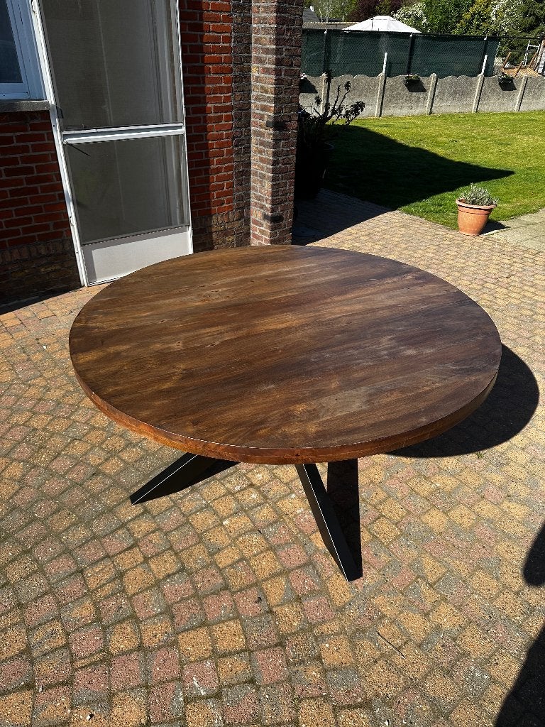 Eettafel 150cm, Métal, 150 à 200 cm, Cinq personnes ou plus, Rond