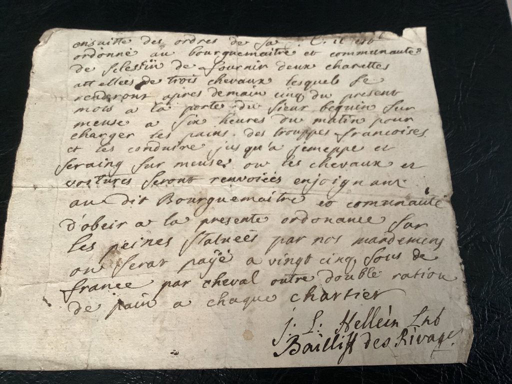 Document authentique pli au porteur militaire, Enlèvement