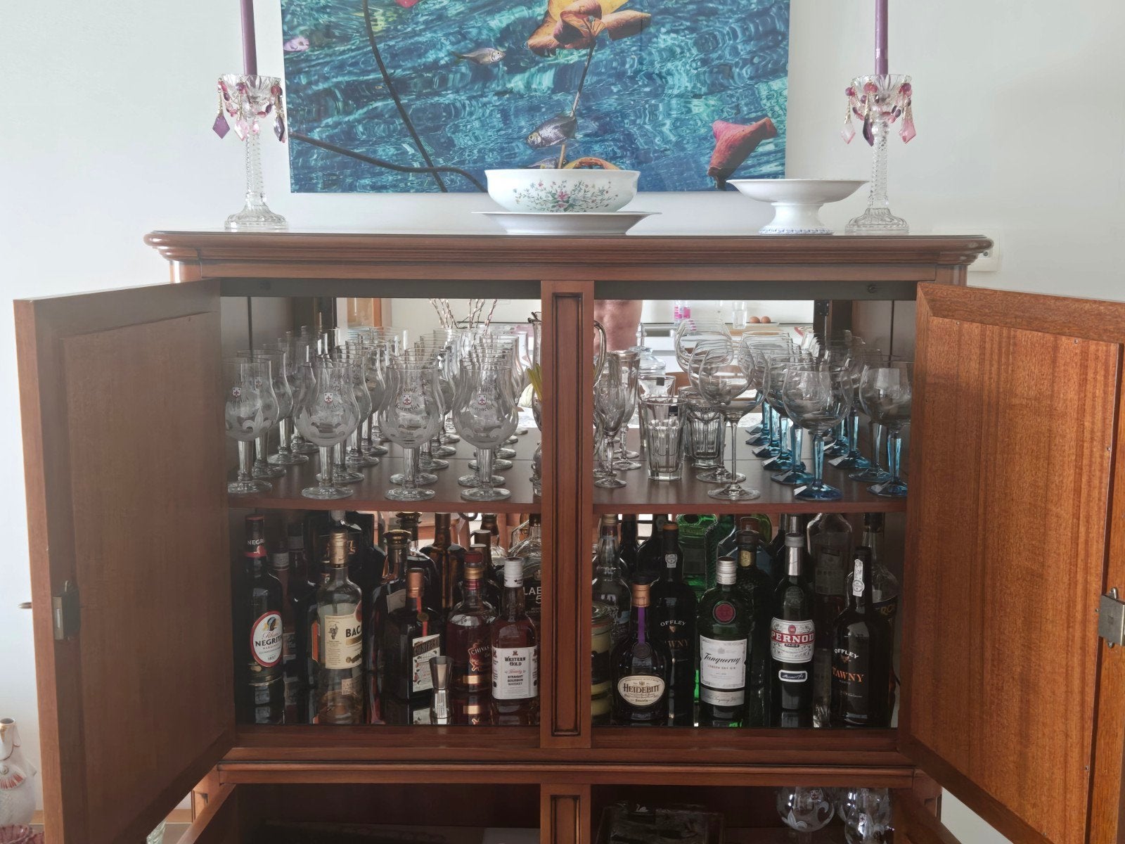 Prachtige massief venige kerselaar bar of opbergkast, Ophalen of Verzenden