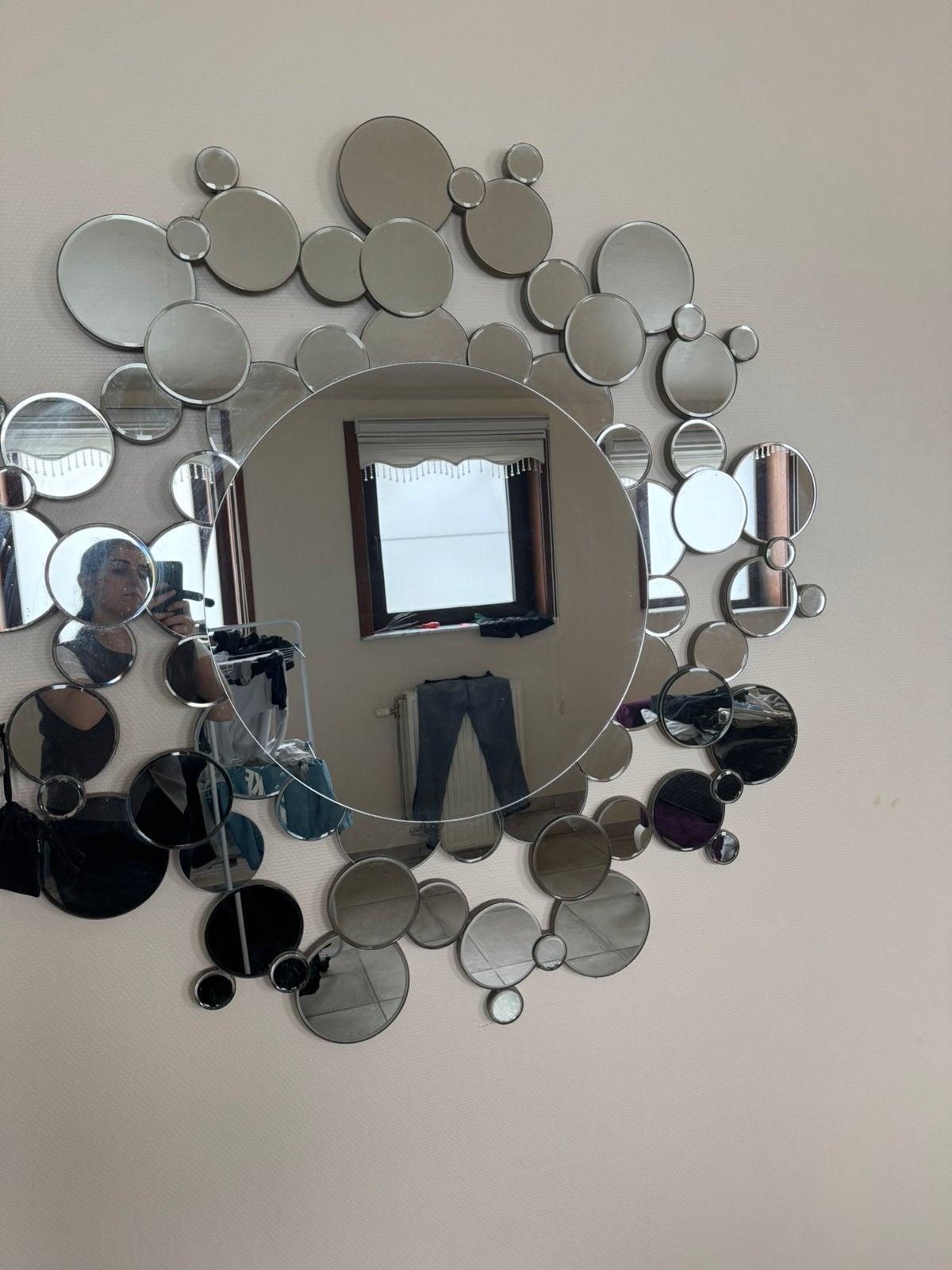 Miroir design 120 cm, Maison & Meubles, Rond, Comme neuf, Enlèvement, 100 à 150 cm