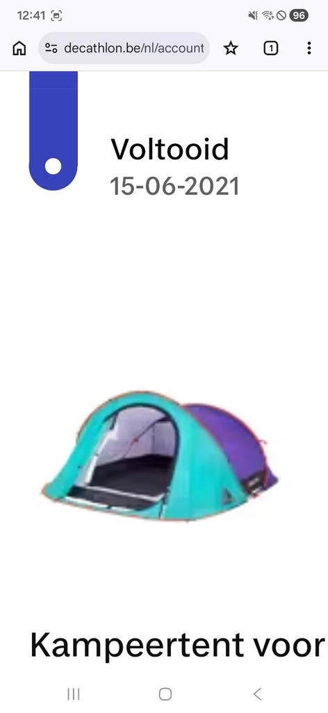 Kampeertent voor 3 personen 2 SECONDS, Caravans en Kamperen, Tenten, Ophalen