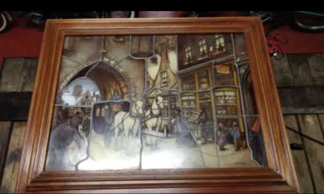 Lichtbak glas in glood Anton Pieck, Ophalen