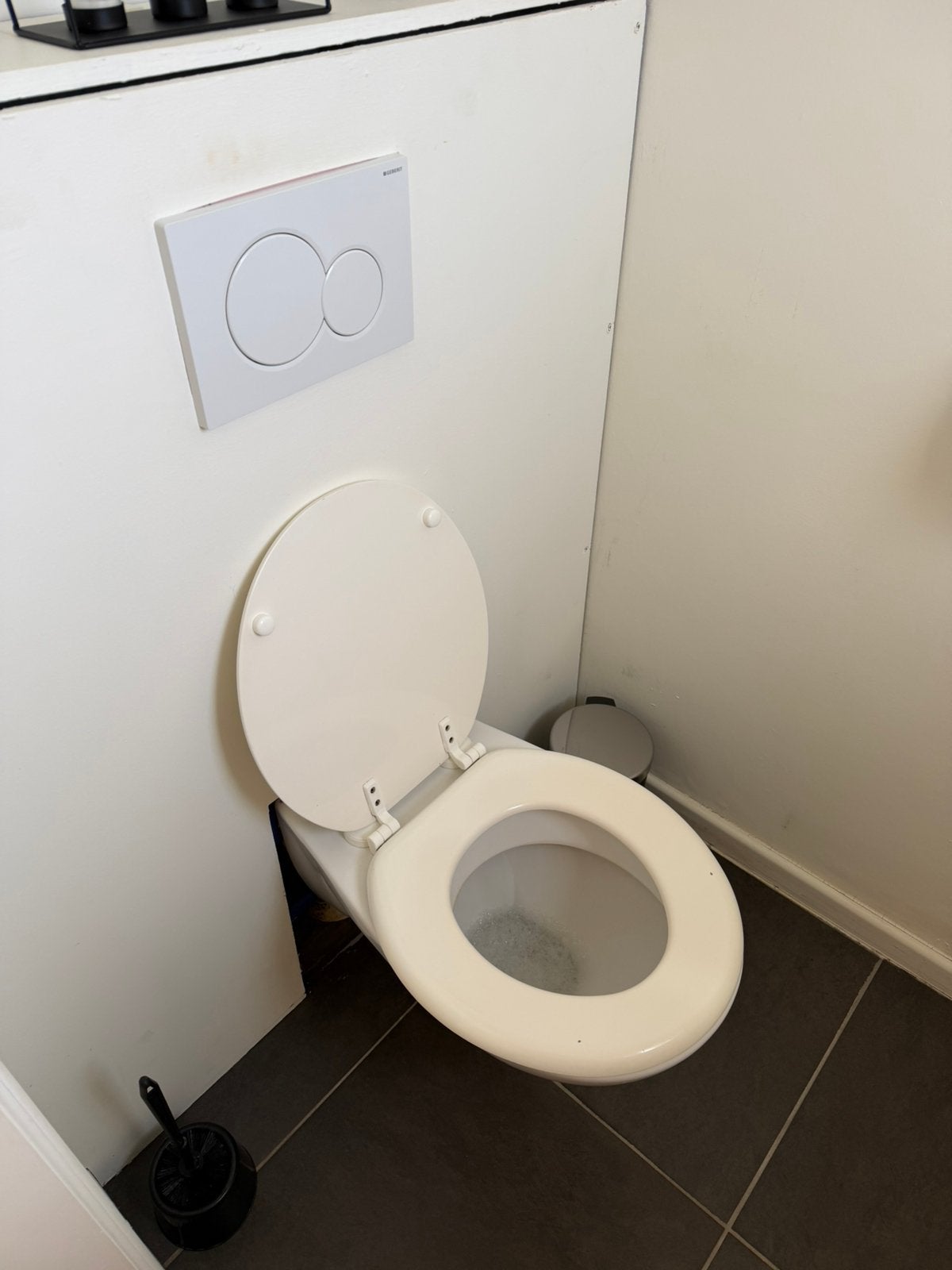 Hangtoilet met Geberit inbouwreservoir en bedieningsplaat, Ophalen, Zo goed als nieuw, Overige typen