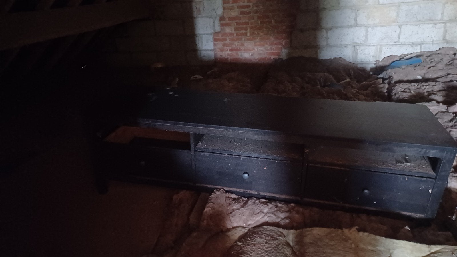 à donner meuble bas noir long, Moins de 100 cm, 100 à 150 cm, Enlèvement, Utilisé