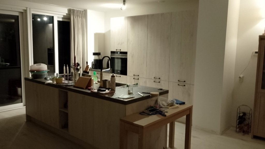 Moderne houtkleurige eilandkeuken +apparaten GEDEMONTEERD, Maison & Meubles, Cuisine | Cuisines complètes, Comme neuf, Autres types