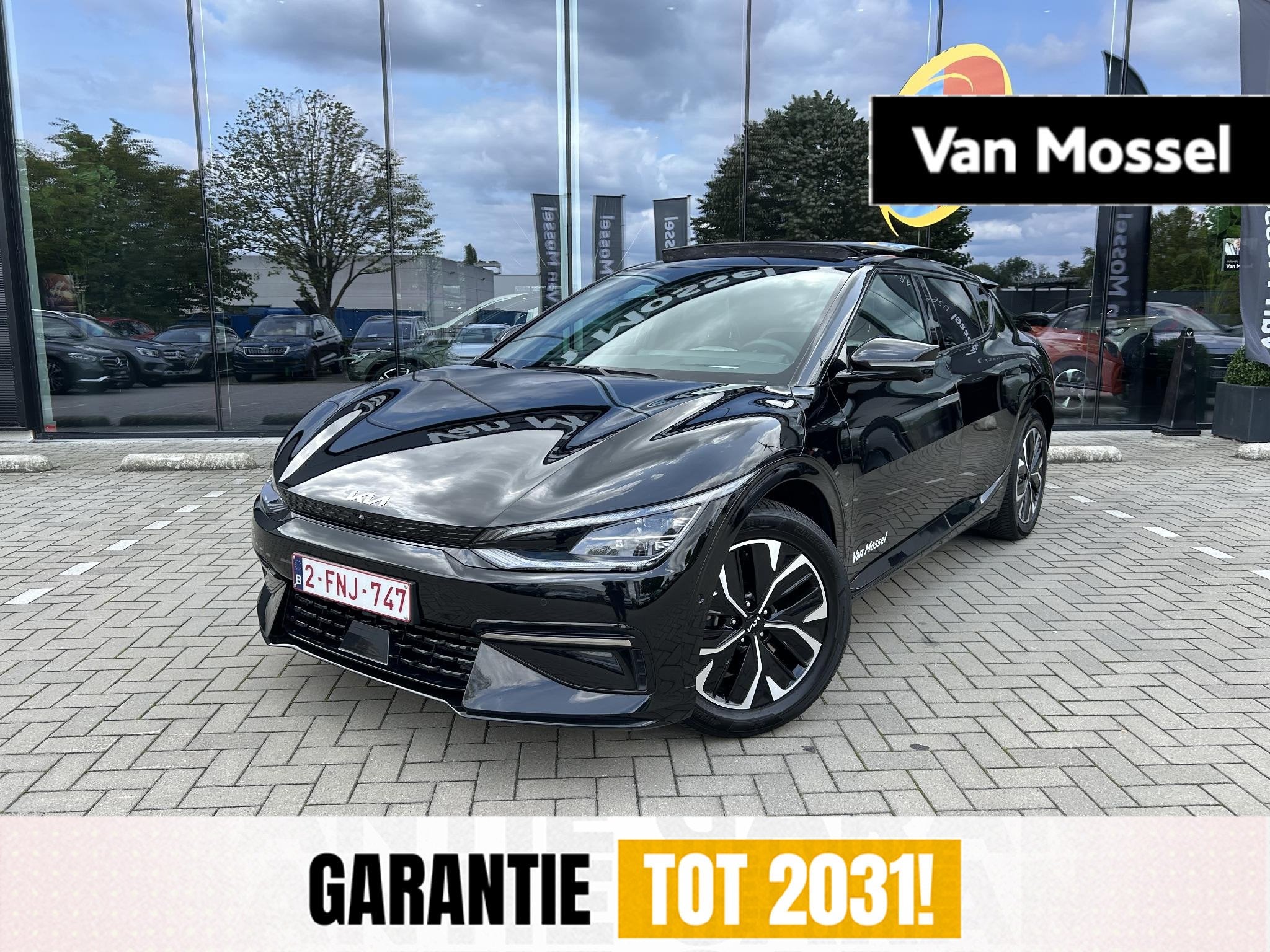 Kia EV6 GT Line 77,4 kWh AWD 325 pk | schuifdak | Fabrieksga, Auto's, Automaat, Gebruikt, Zwart, 5 zetels