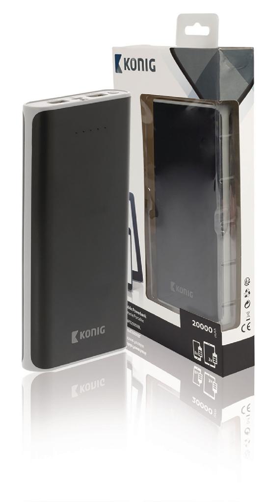 Power Bank König 20000 mAh USB – Batterie externe, Télécoms, Enlèvement ou Envoi, Neuf, König