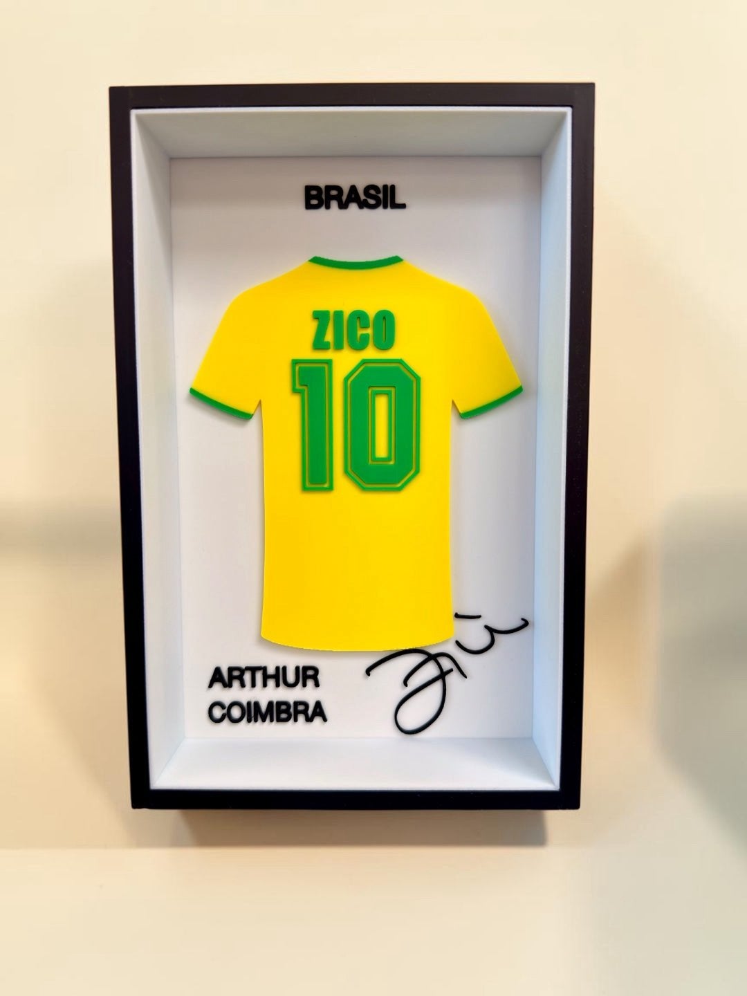 Zico - Brazilië shirt + handtekening, Enlèvement ou Envoi, Neuf, Autres types