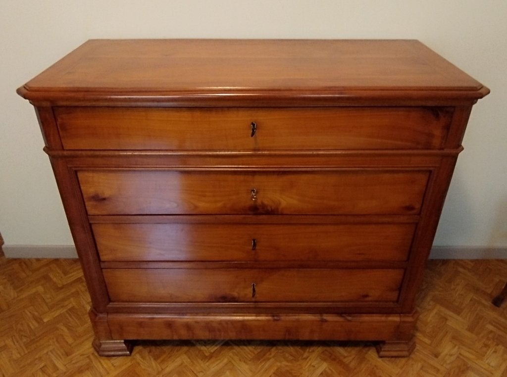 élégante commode 4 tiroirs en merisier, Enlèvement