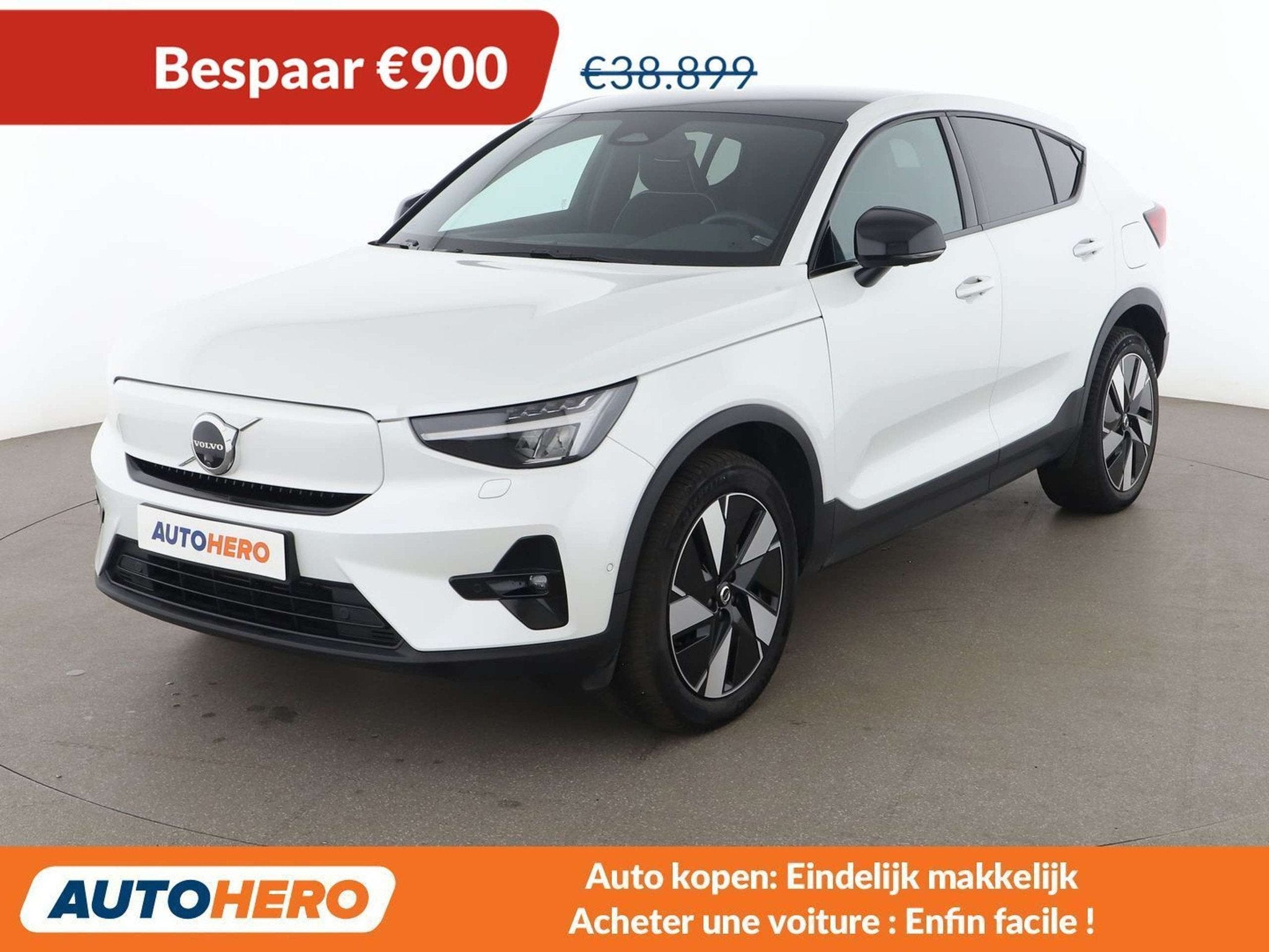 Volvo C40 Recharge Twin Pure 300 kW Ultimate AWD (bj 2023), Automaat, Gebruikt, Zwart, Wit