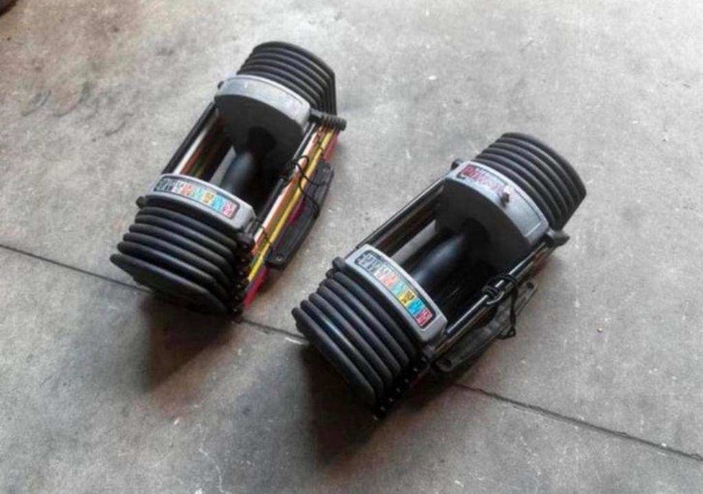 2x 14,5 Verstelbare Powerblocks Dumbbells, Sport en Fitness, Fitnessmaterialen, Ophalen, Gebruikt, Dumbbell