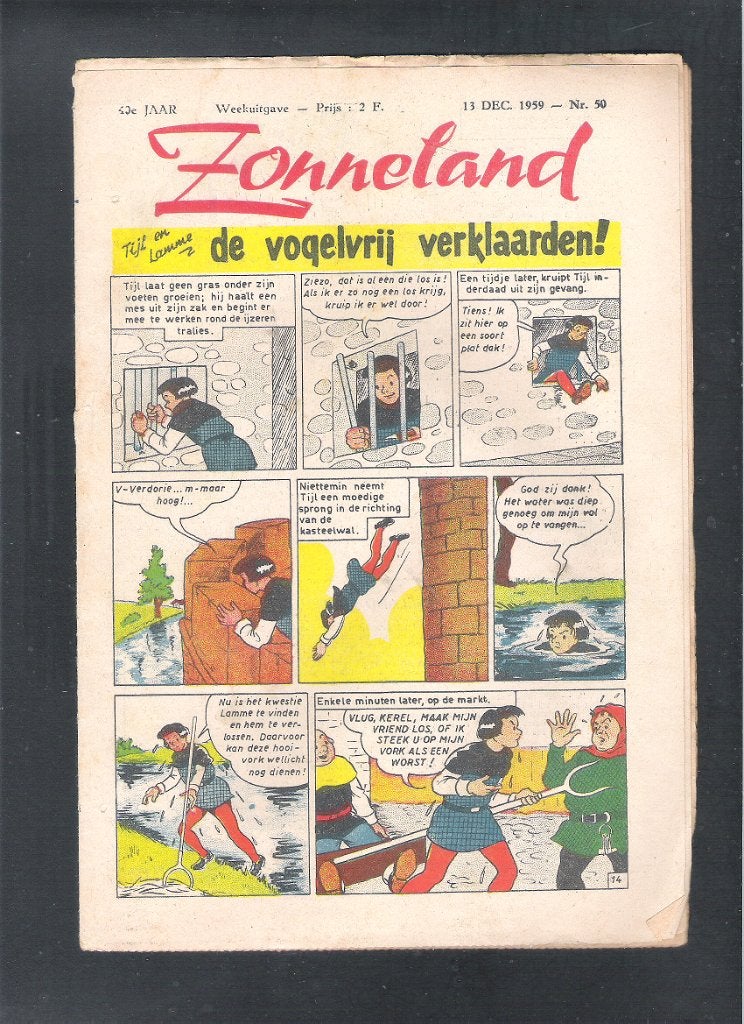 ZONNELAND 13 DEC; 1959 - Nr. 50  -  de vogelvrij verklaarden, Ophalen of Verzenden, Gelezen