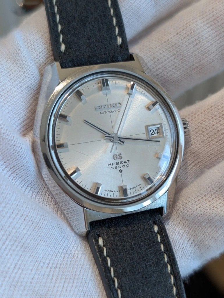 Grand Seiko 6145-8000 Hi-Beat 36000 Vintage 1968, Montre-bracelet, Seiko, Enlèvement ou Envoi, Acier