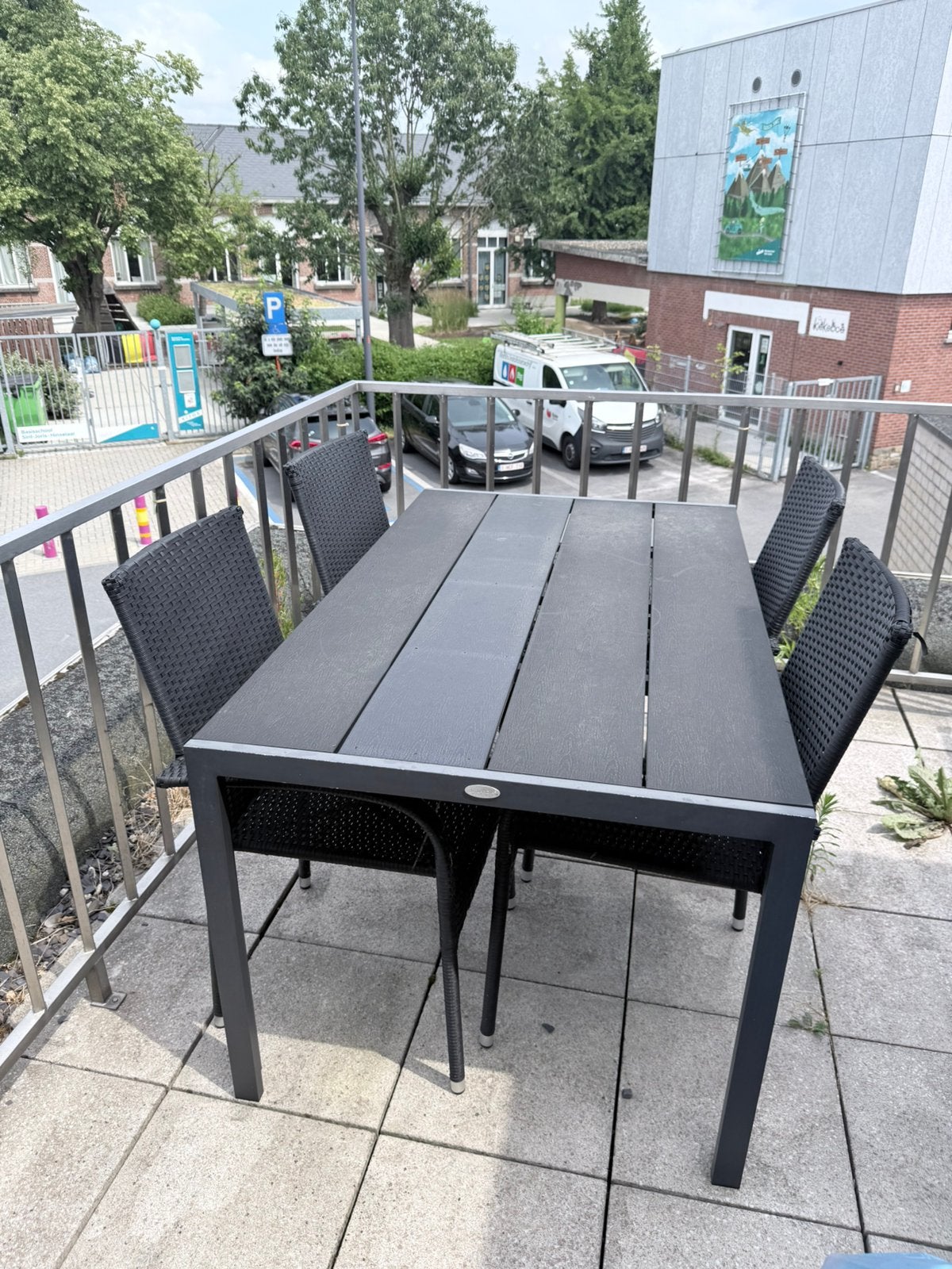 Terrastafel + stoelen, Ophalen, Gebruikt