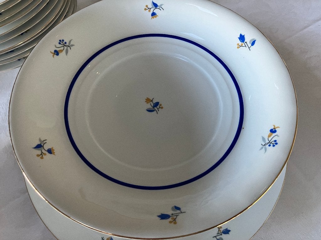 magnifique vaisselle Bavaria à bordure dorée de 40 pièces, Enlèvement