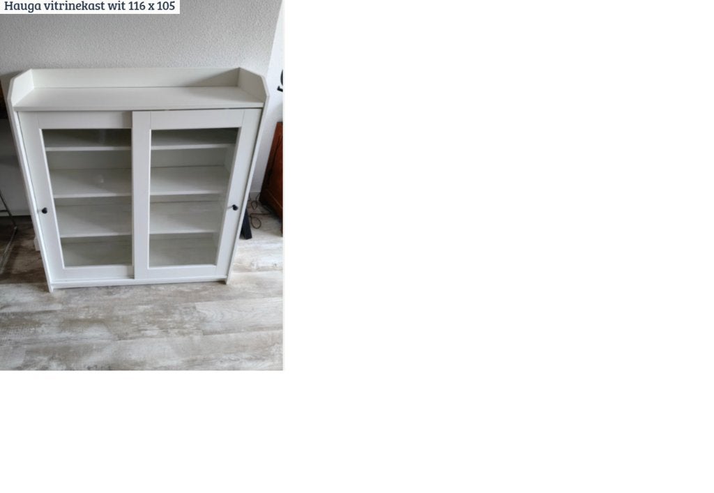 Vitrine blanche HAUGA - très bon état, 25 à 50 cm, Comme neuf, Enlèvement, 100 à 150 cm
