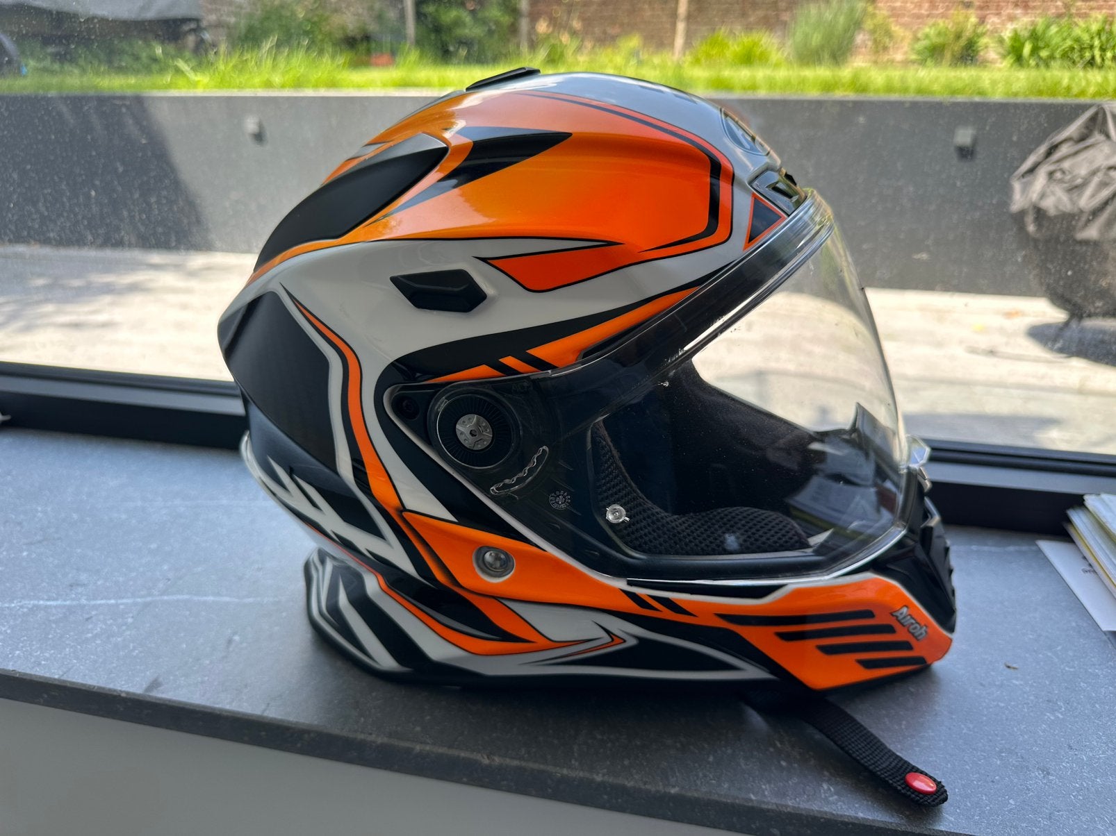 Casque Airoh Commander 2021 Carbon M avec Intercom Sena, Autres marques, M, Seconde main, Casque intégral
