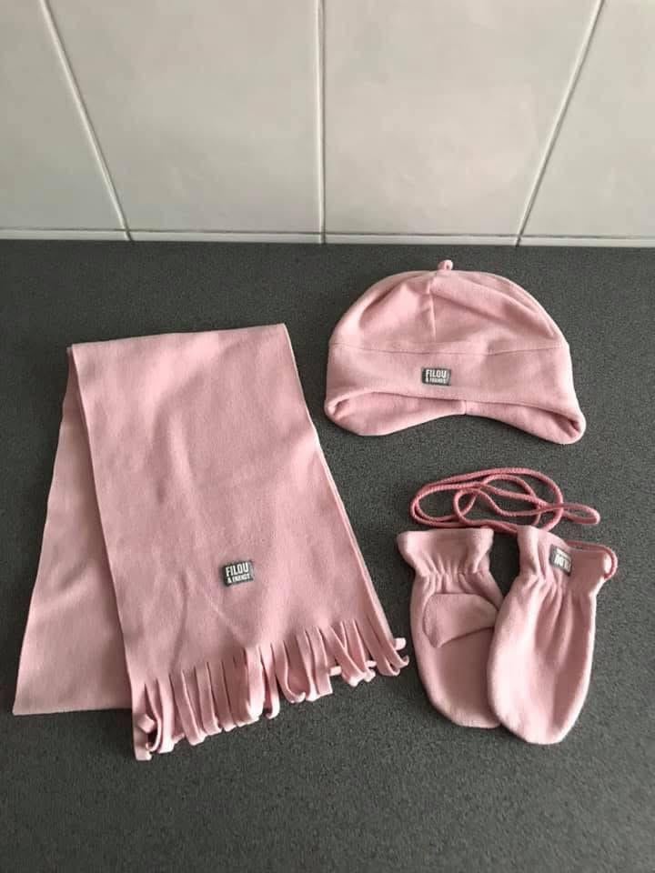 Roze sjaal, muts en wanten Filou & Friends, Enlèvement ou Envoi, Fille, Ensemble