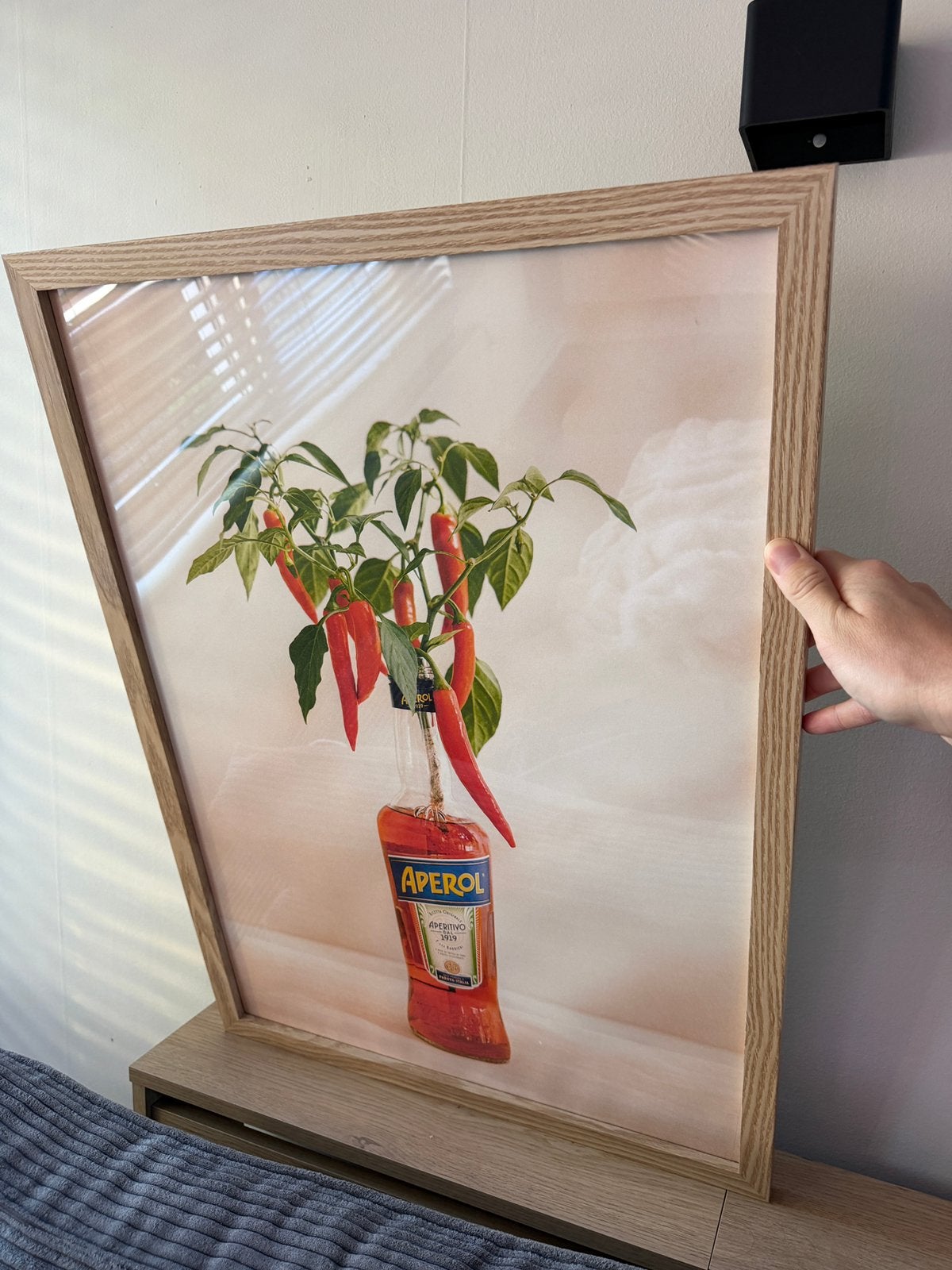 Grote ingelijste poster met Aperol en pepers, Ophalen, Nieuw, Schilderij
