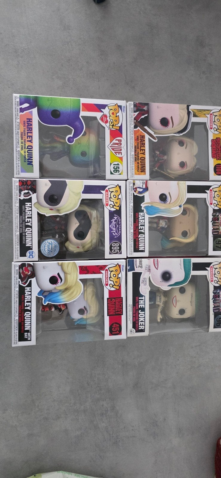 Lot de 6 Funko Pop DC – Harley Quinn & Joker, Enlèvement